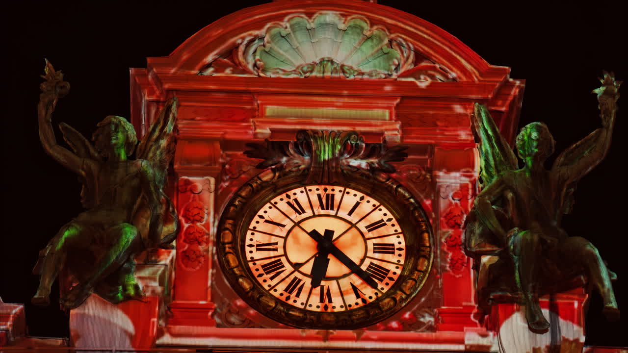 Monte Carlo, Monaco - December 20, 2024: Close up of the Monte Carlo Casino decorated for Christmas in the evening. Vertical