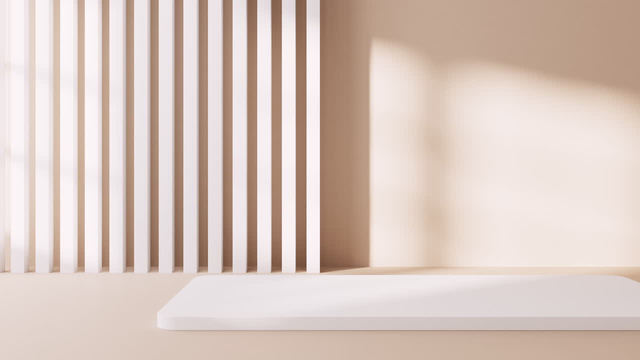 habitación vacía con formas geométricas, renderización en 3d.