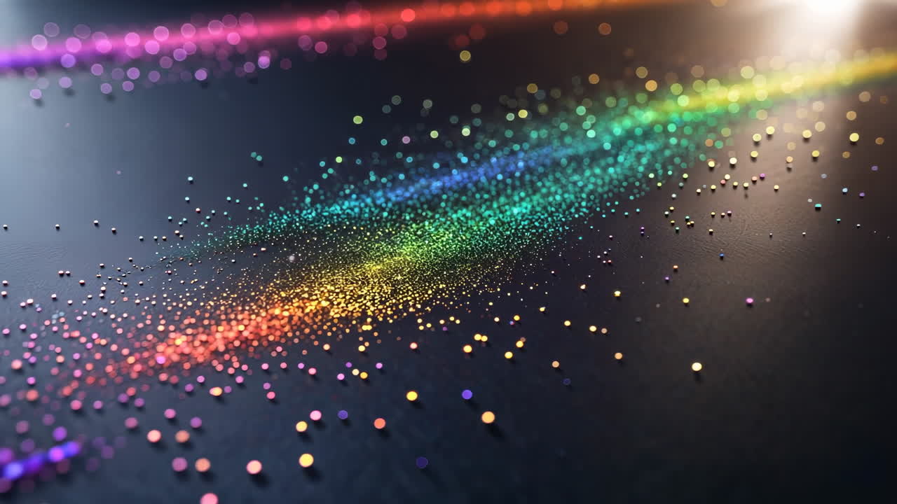 Vibrant Bokeh Light Stream on Dark Background
