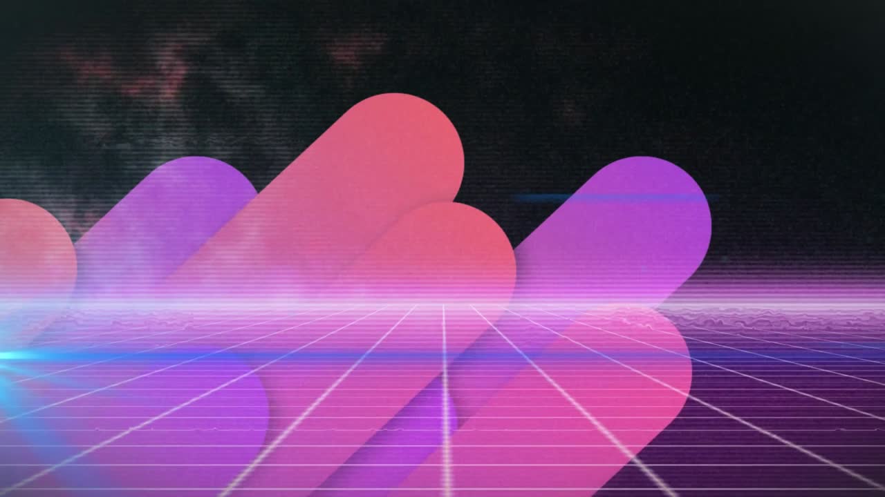 Animation of glowing light over grid pattern
