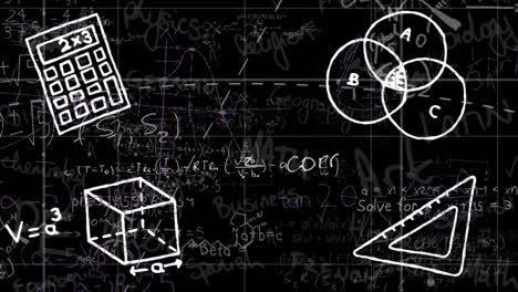 Animación-Del-Procesamiento-De-Datos-Matemáticos-Y-Científicos-Sobre-Fondo-Negro