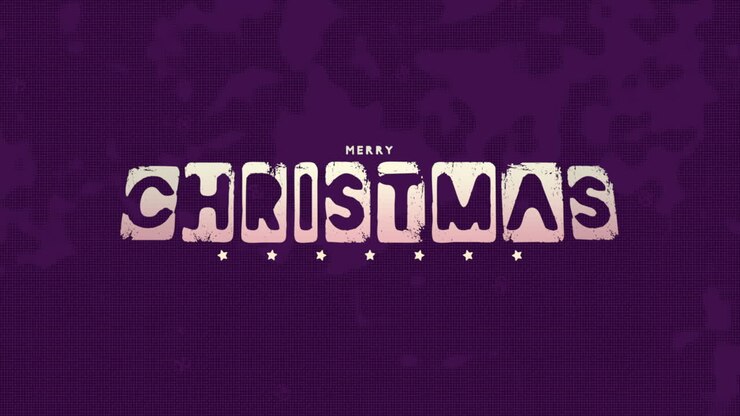 texto de introdução de animação feliz natal em hipster roxo e fundo grunge