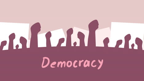 manos de personas que protestan por la animación democrática