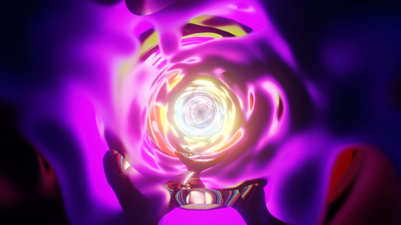 iridescenza del tunnel a anello vj di plasma multicolore.