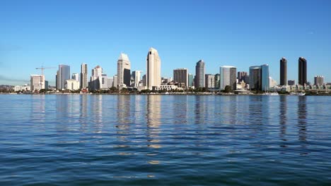 san diego skyline panoramic view in slow motion