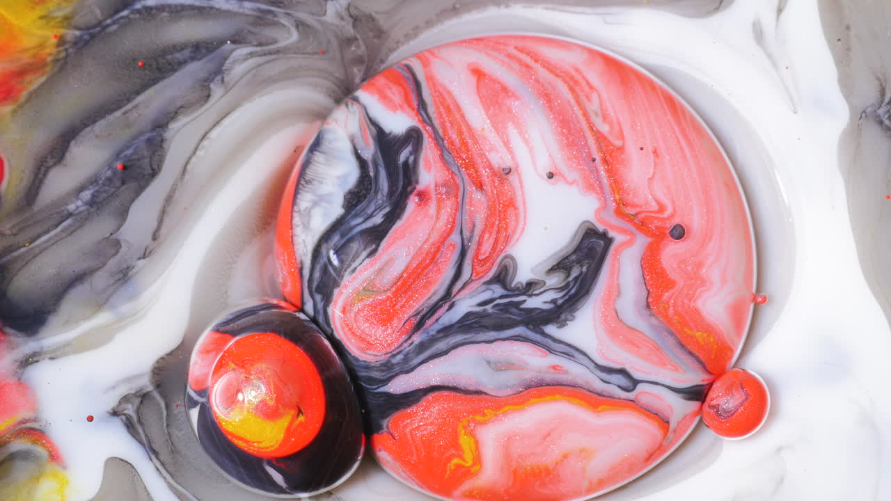 arte fluido abstracto con mármol y burbujas