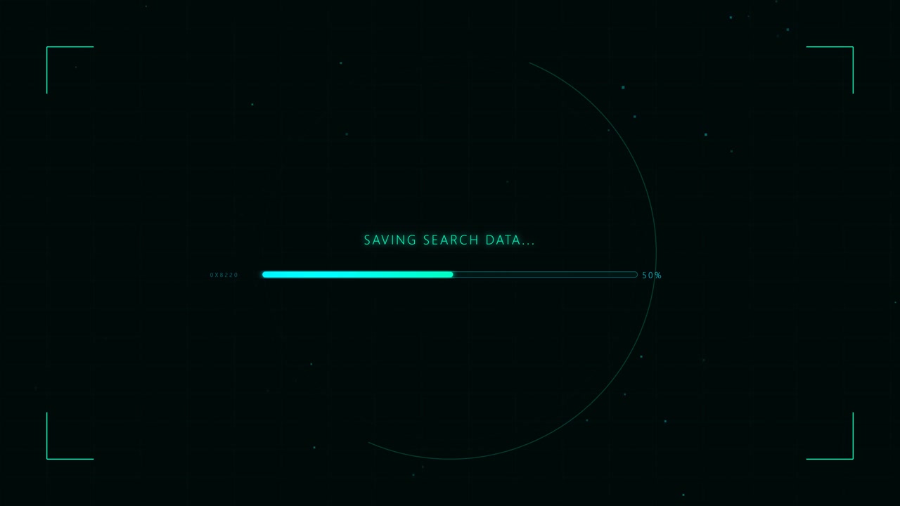 Digital Progress Bar Loading Interface with Data Processing Text