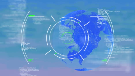 animation of globe and scan scoping over data processing