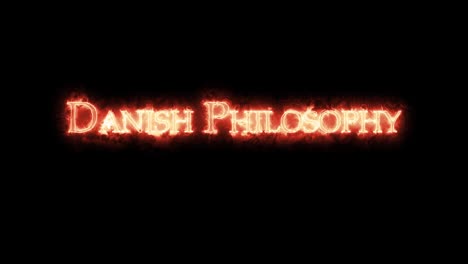 danish philosophy written with fire. loop