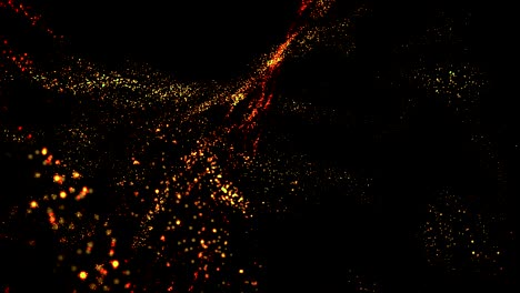 red and yellow rotating particle background 4k animation video.