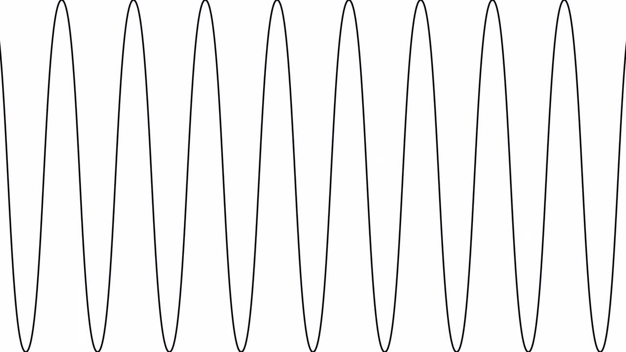 animación del cambio de amplitud de la onda, oscilación de la onda sonora de radio