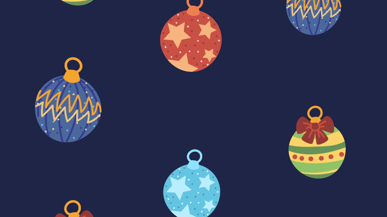 feliz navidad animación con el patrón de bolas