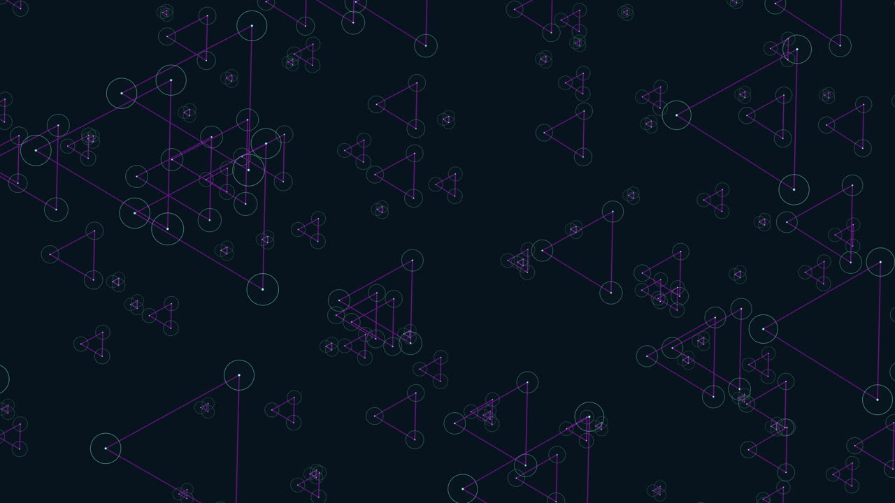 대칭적인 검은색과 보라색 삼각형 패턴과 반복된 디자인