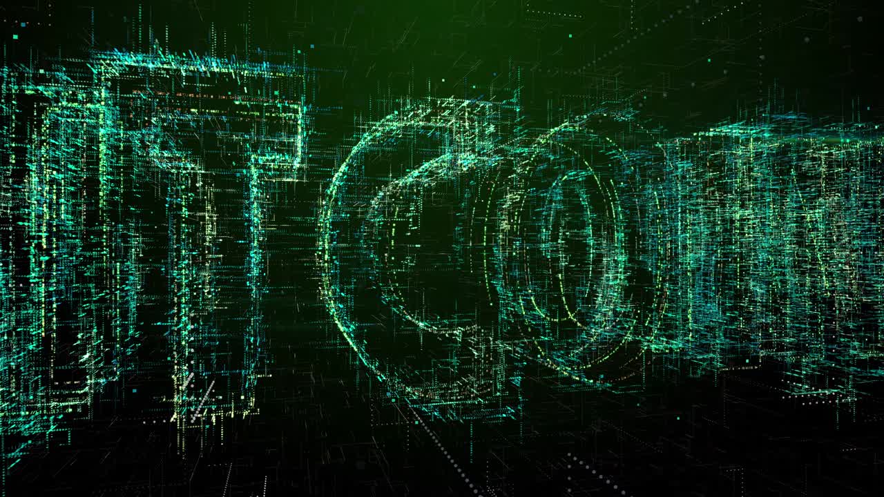 "bitcoin" polvo de estrellas - resolución 4k, resumen, fondos, belleza, verde, texto en primer plano