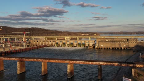 stunning 4k drone footage of chickamauga dam, showcasing its structure, the tennessee river, and scenic beauty. perfect for infrastructure, travel, or history projects