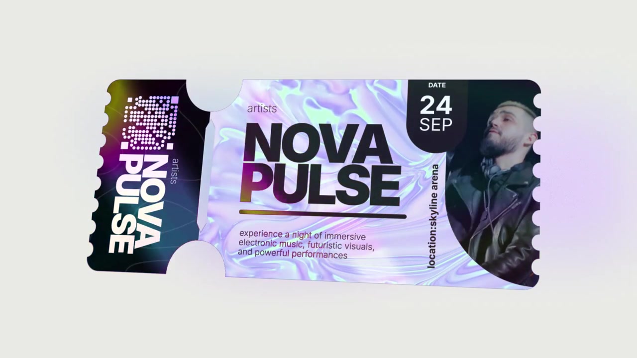 Modern Animated Digital Ticket Mockup