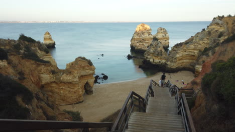 praia do camilo, camilo beach at algarve, portugal, europe.