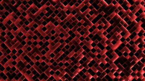 red illuminated blocks moving in up and down pattern