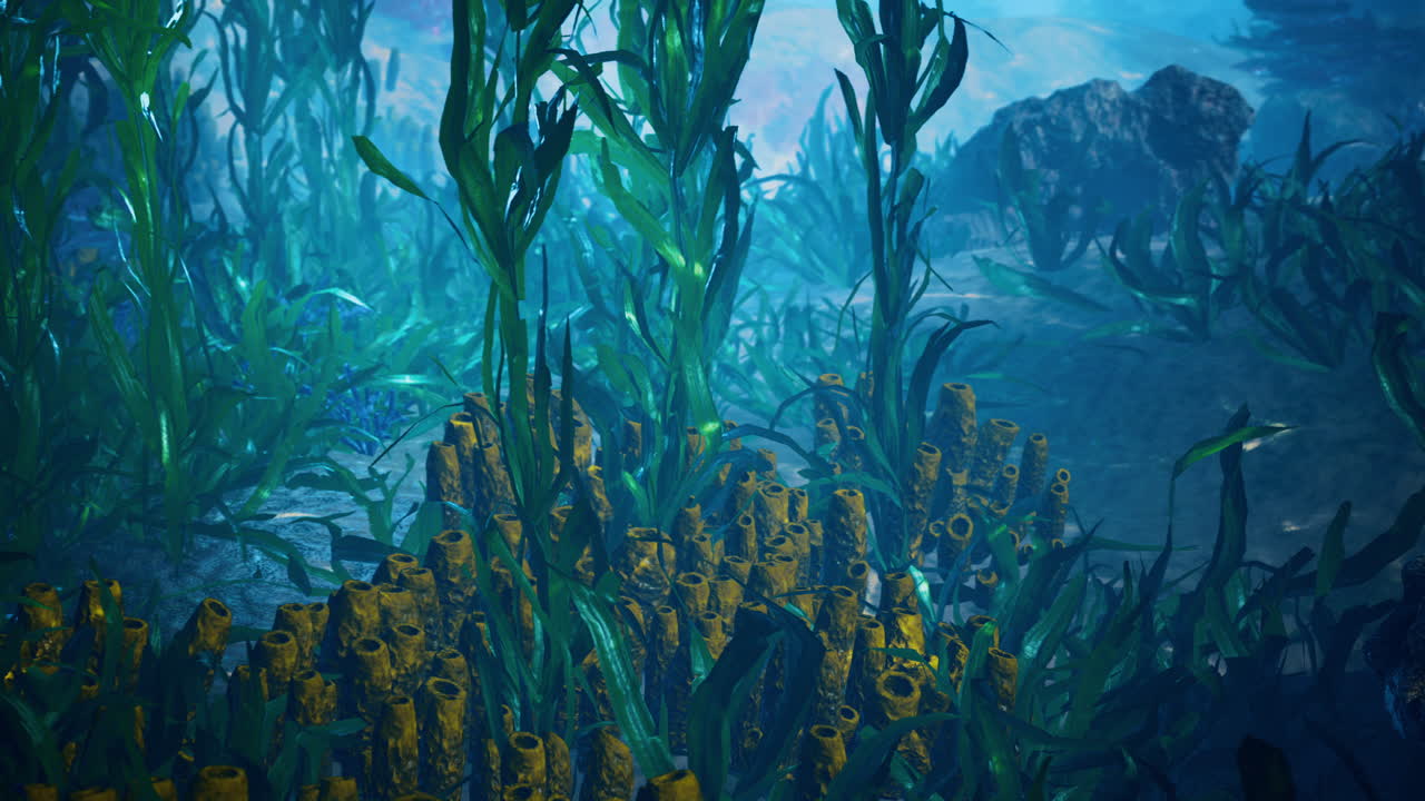 ⁇ 빛 을 받은 수중 산호초