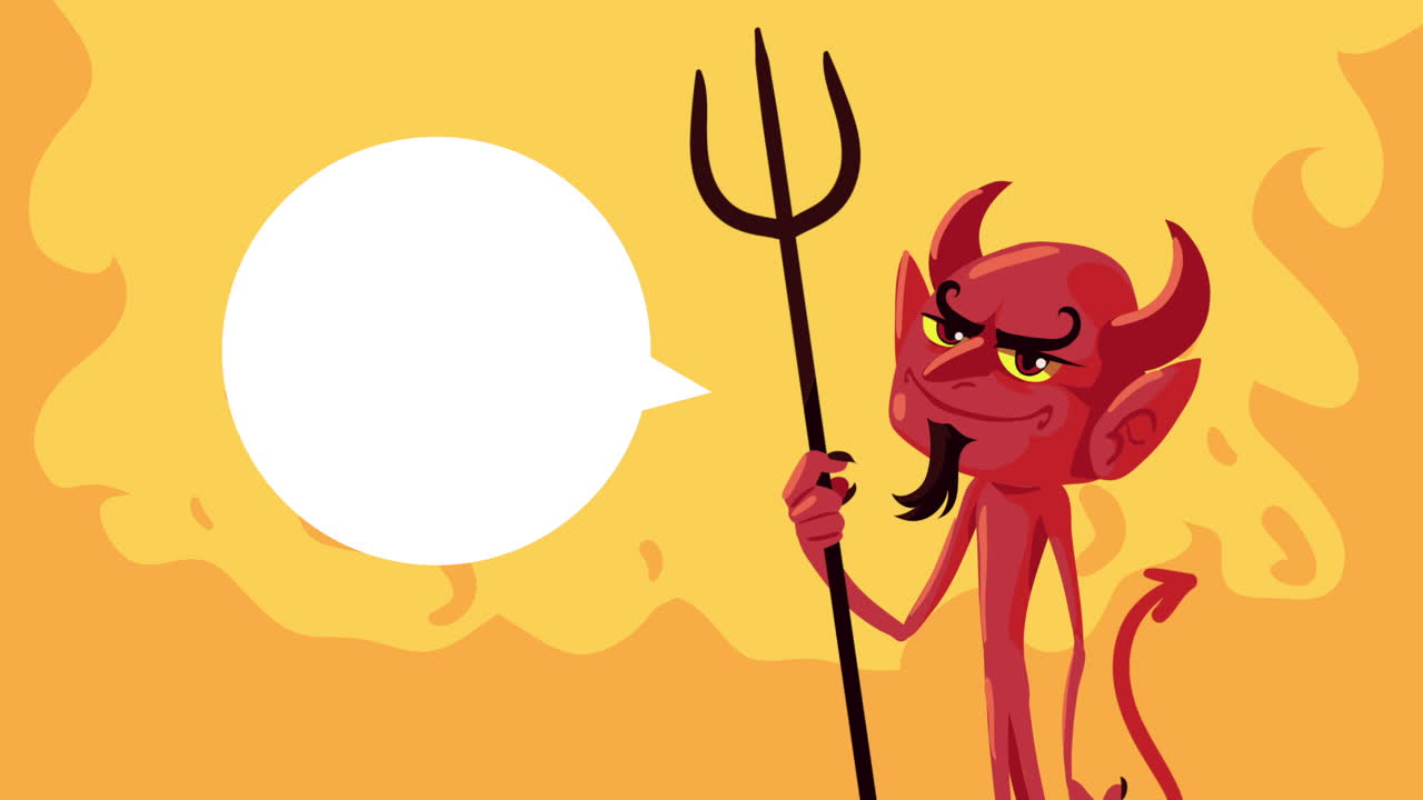 feliz animación de halloween con el diablo