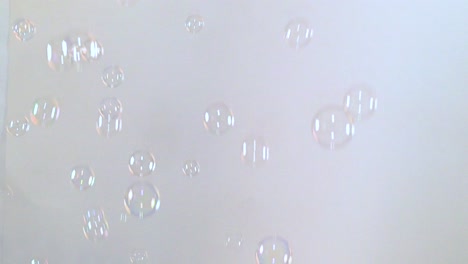 bubbles falling with a white background