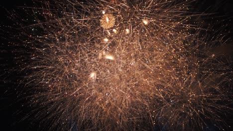 sky full of fireworks during concert celebration - night-time slow motion