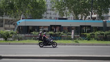 tram in a city