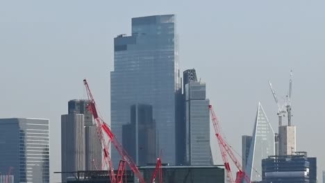 cranes working within central london, united kingdom