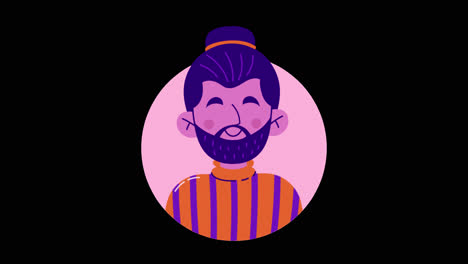 man with beard and bun