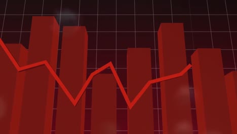 animación de procesamiento de datos estadísticos y células de covid-19 flotando contra un fondo púrpura.