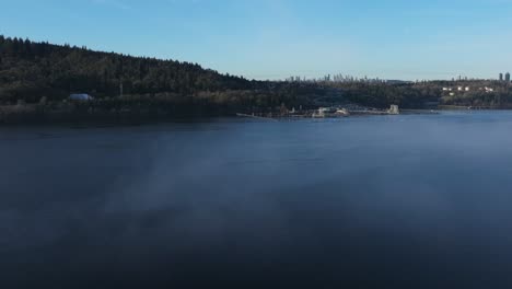 aerial view of the indian arm in vancouver british columbia