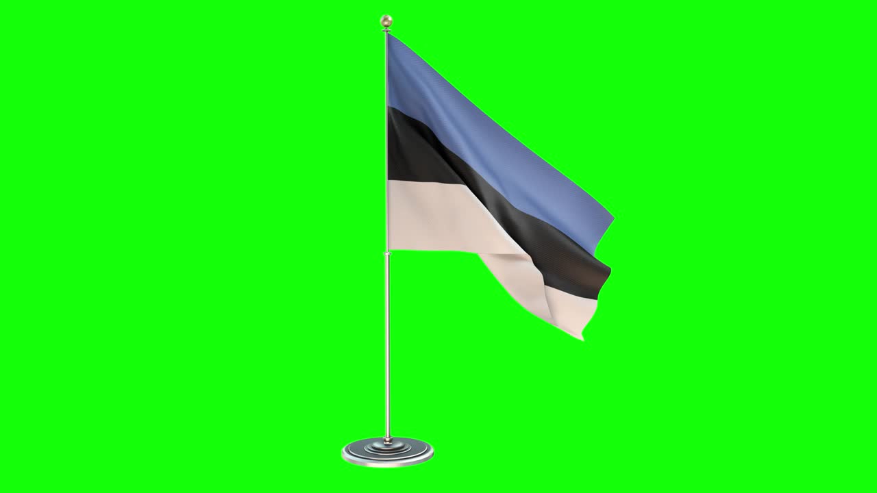 에스토니아: 크로마 키 배경에 작은 발 기둥의 3d 루핑 일러스트레이션