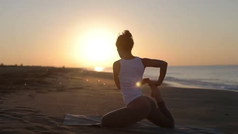 lady doing yoga stretches 33