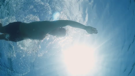 freestyle swimming in the ocean