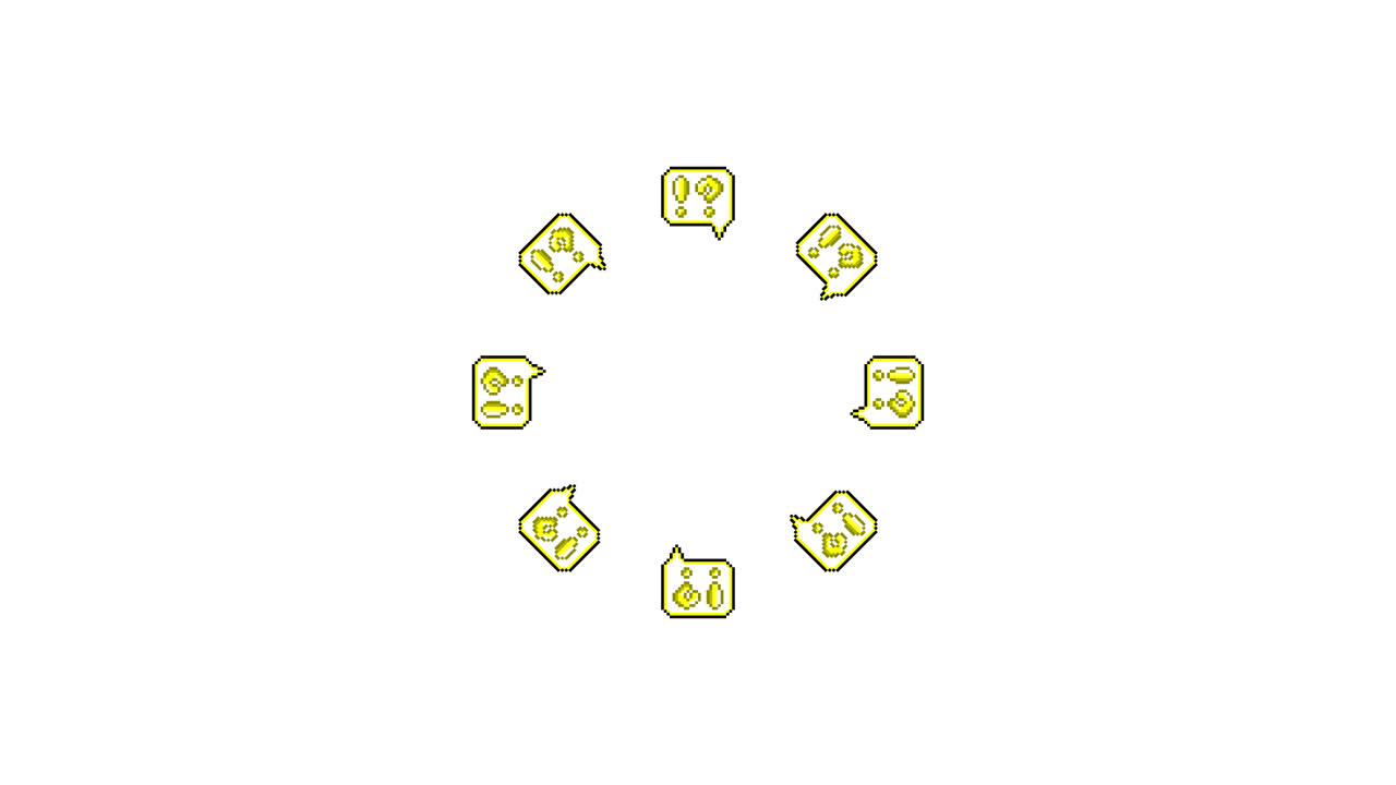 Pixel Art Speech bubble Interrobang Spinning Circle Animated Overlay Transparent 30fps (3)