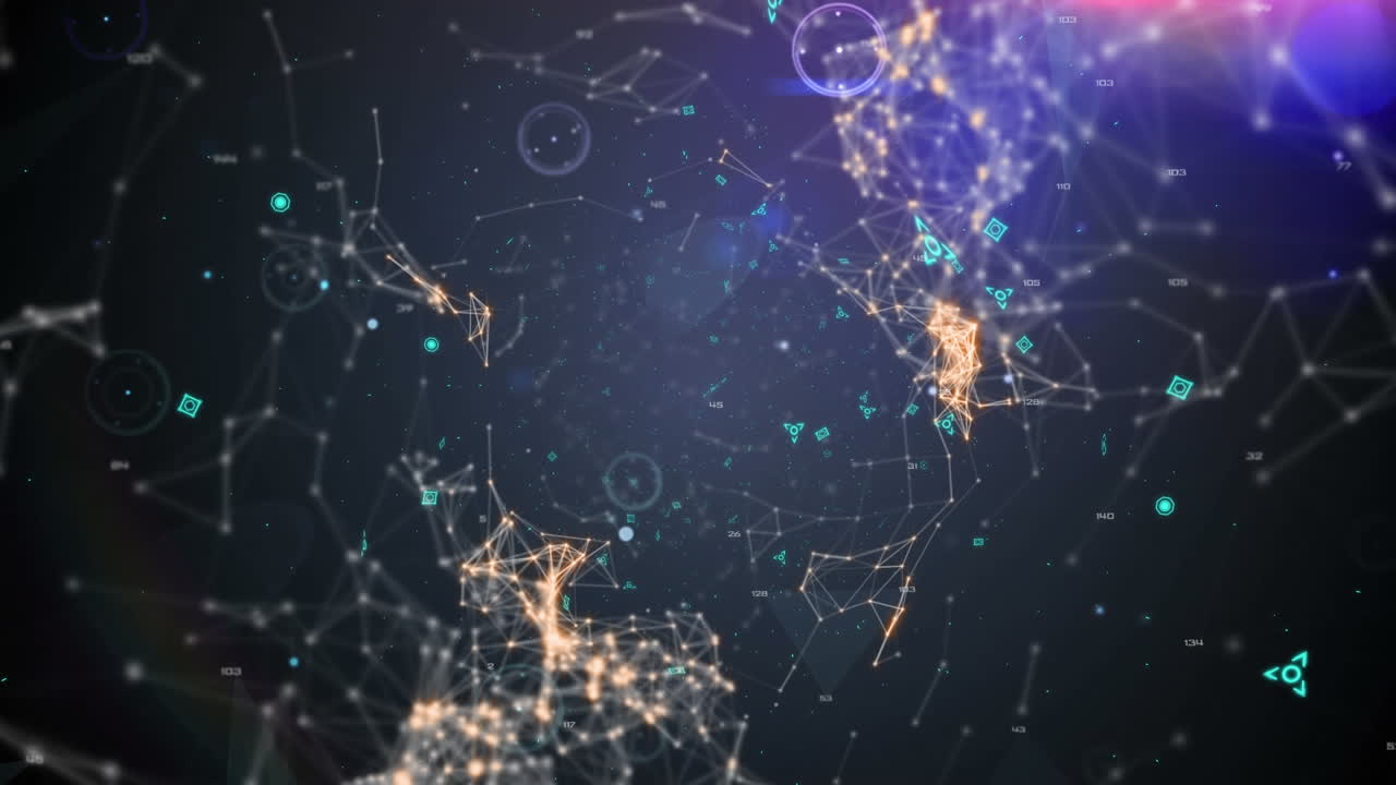 animación de marcadores que se mueven con redes de conexiones