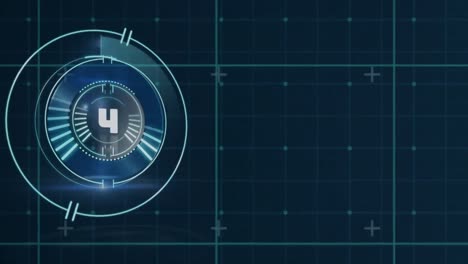 animation of scope scanning with countdown over grid