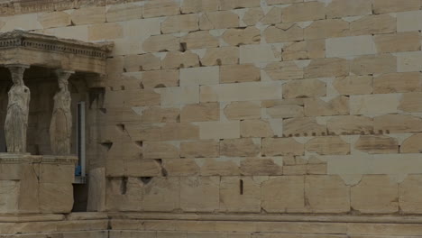 pan shot of some doric columns of the parthenon