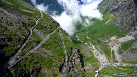 troll's path trollstigen or trollstigveien winding mountain road.