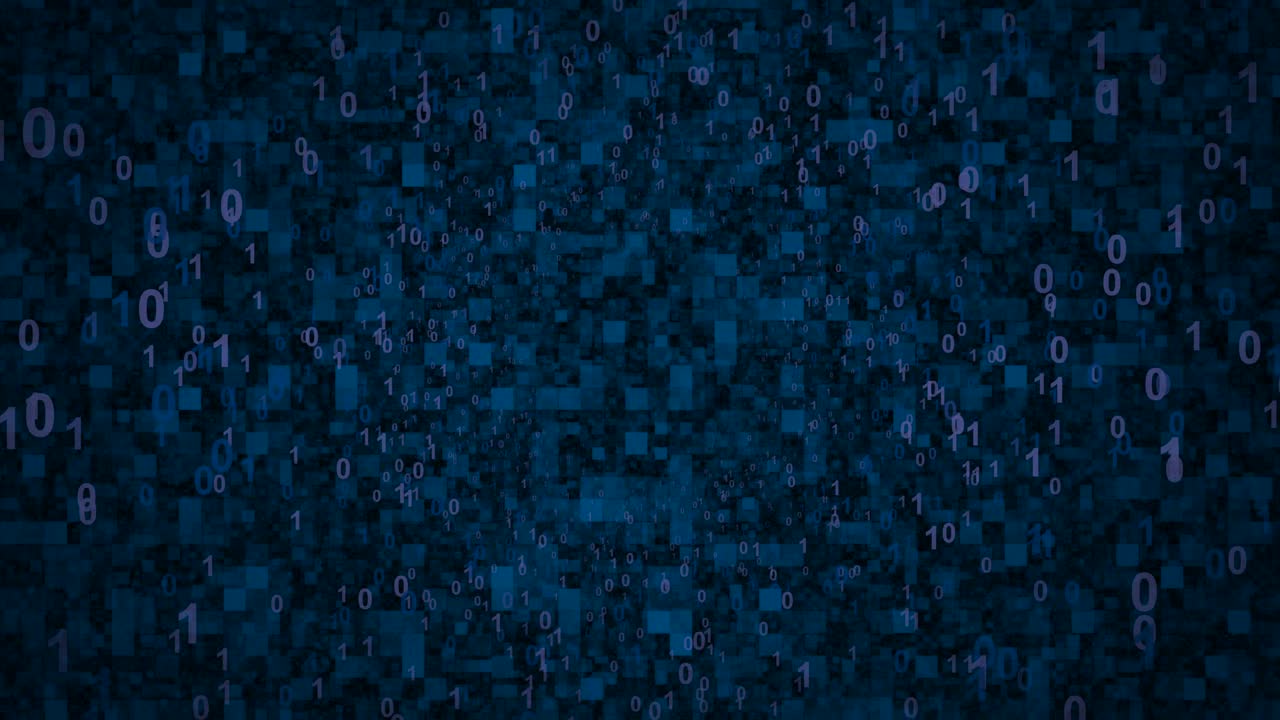 fondo binario digital de neón. bucle sin costuras fondo 4k para red, grandes datos, centro de datos, evento digital