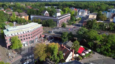 berlin zehlendorf suburb showing buildings and s bahn train station on a sunny summer day