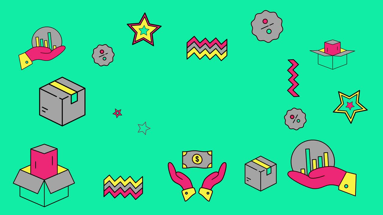 4k 비디오에서 팝 아트 스타일의 녹색 배경 판매