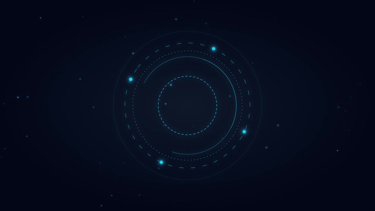 Abstract Digital HUD Interface with Rotating Circular Elements