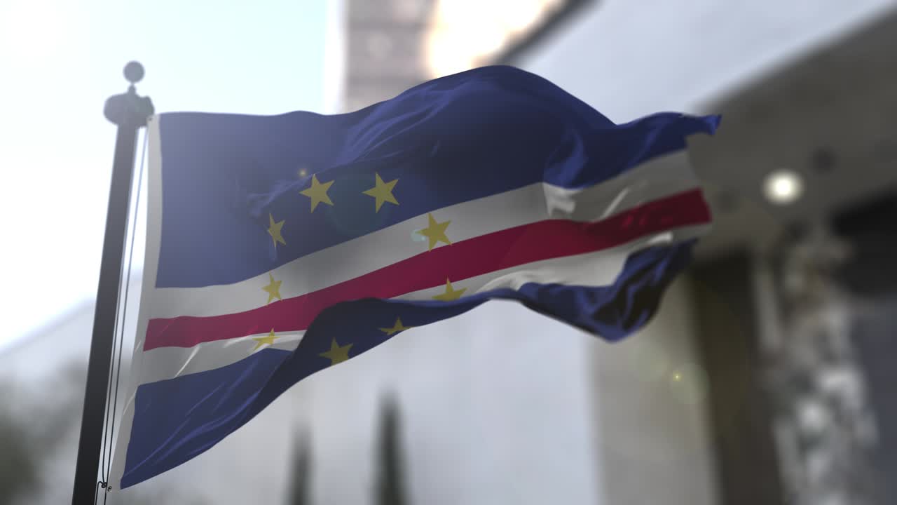 케이프베르데 국기 흔들기 정부 정치 및 국가 뉴스 일러스트레이션