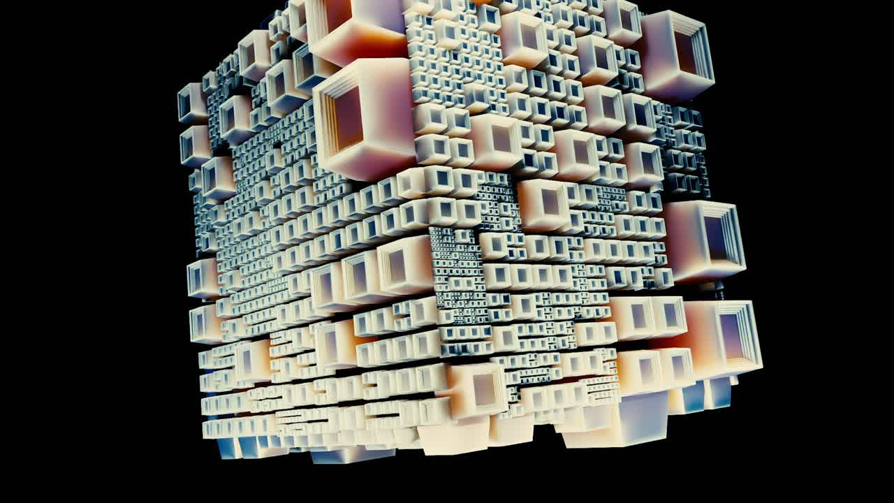 representación 3d de cubos geométricos abstractos