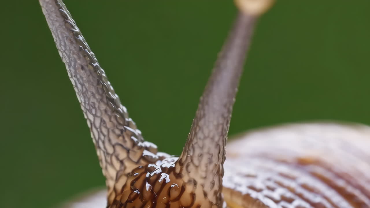 Macro Close-Up of a Snail