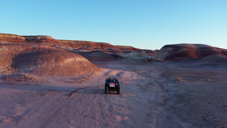 Stationary-vehicle-with-restricted-access-sign-at-Mars-Research-Station-area,-Hanksville