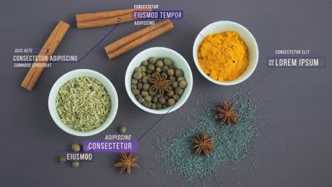 assortment of spices in spoons