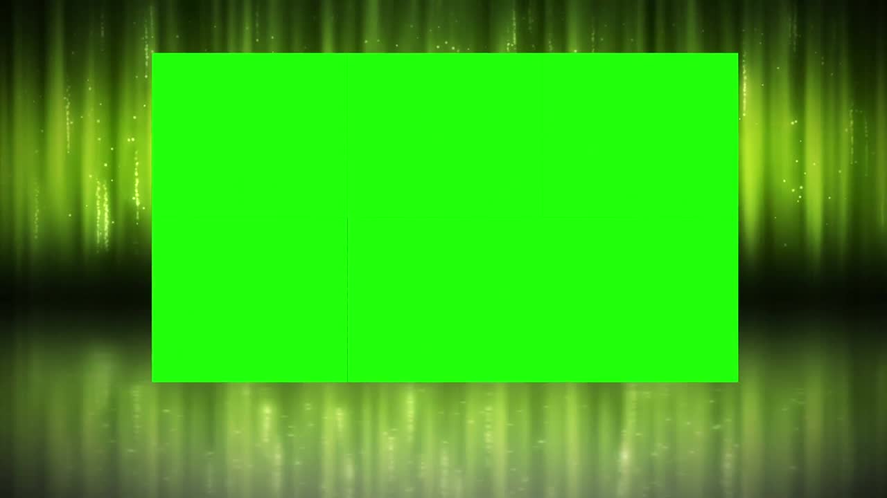 綠色形狀動畫，置於編輯主標題文字及光影軌跡上
