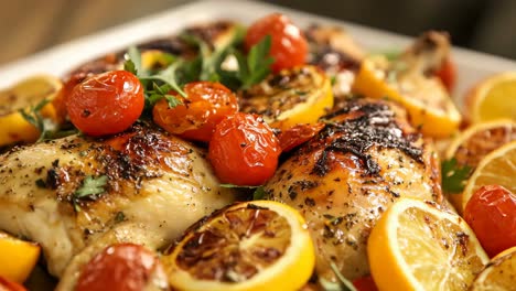 roasted chicken with lemon and tomatoes